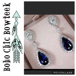 🏆Sapphire and CZ Stone Earrings